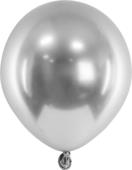 Produktbild Partydeco Luftballon Glossy Silber, Ø 12 cm, 50 Stück (50 x)