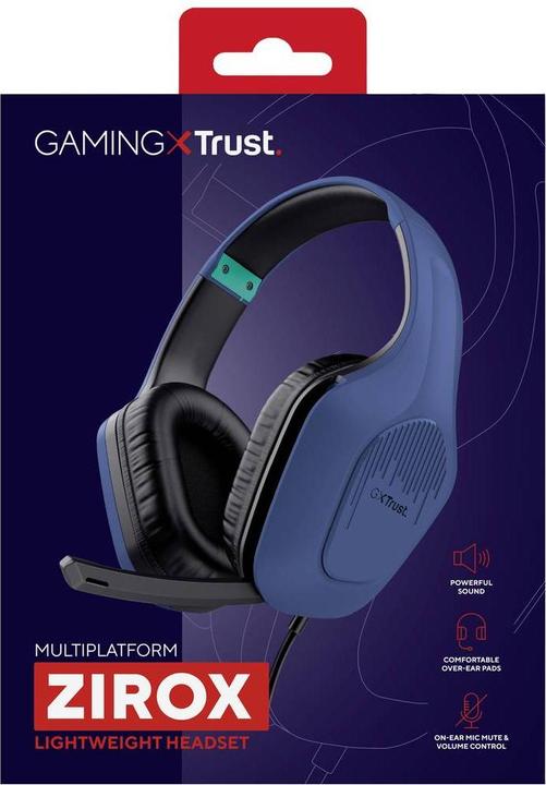 Image du produit Trust GXT415B CASQUE ZIROX - BLEU (Filaire)