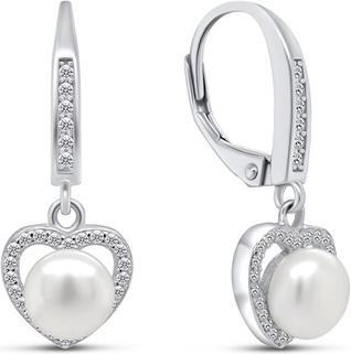 Produktbild Brilio Silver - Elegant silver earrings with pearl and zircons EA87