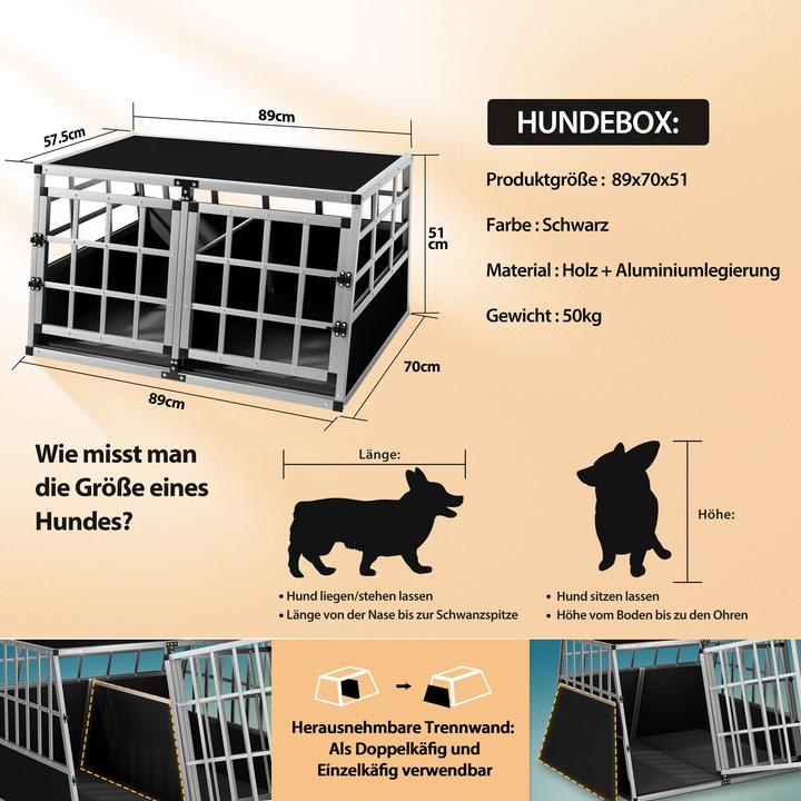 Actual product image Cadoca Double Dog Transport Box (Dog, Lockable)