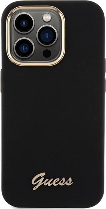 Produktbild Guess GUHCP15LSMBSLK iPhone 15 Pro 6.1" czarny/black hardcase Silicone Script Metal Logo & Frame (Apple iPhone 15 Pro)