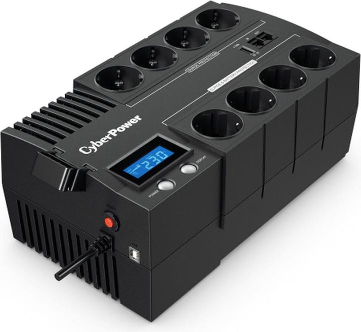 Actual product image Cyberpower BR700ELCD Line-Interactive UPS 700VA/390W GreenPower Energy Saving Technology LCD USB 4+4 Schuko... (700 VA, 390 W, Line-interactive UPS)