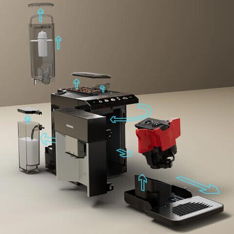 Produktbild Siemens Kaffeevollautomat, EQ500 integral, Daylight silver, Klavierlack schwarz, TQ513D01 (CH-Stecker)