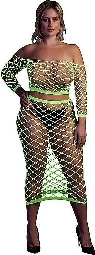 Ouch! Long Sleeve Crop Top and Long Skirt (XL, XXL, 3XL)