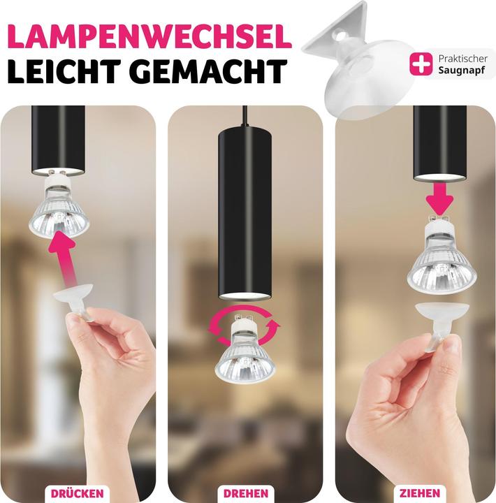 Produktbild tectake Pendelleuchte Lumea, 4-flammig, längenverstellbare Kabel (GU10)