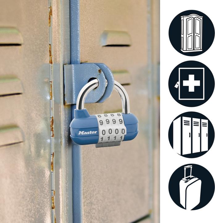 Produktbild Master Lock breites Pro-Sportvorhngeschloss mit individuell einstellbarer Zahlenkombination verschiedene Farben