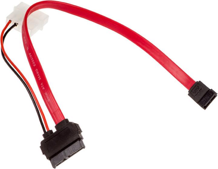 Actual product image InLine SATA combo cable Slimline to SATA / Molex - 30/15cm