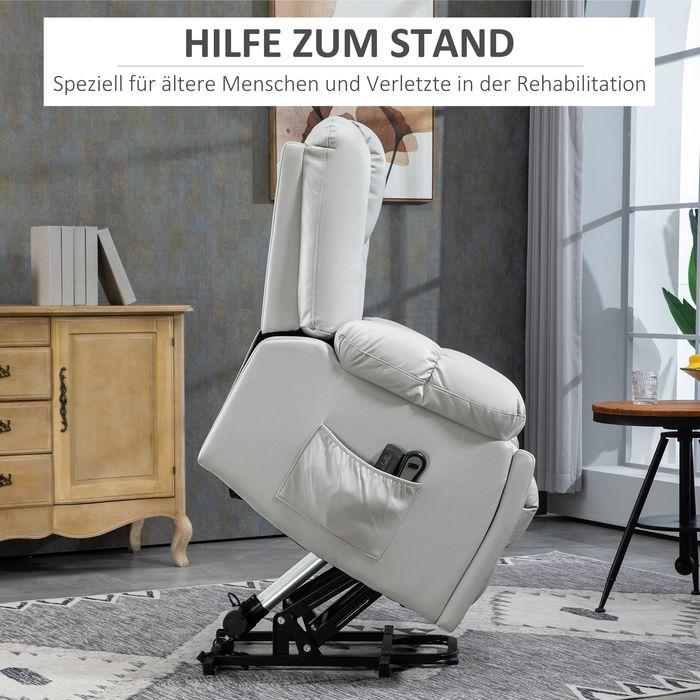 Actual product image Swisshandel24 Senior armchair with stand-up aid, electric, with 8 massage points, remote control, 94x96x106cm