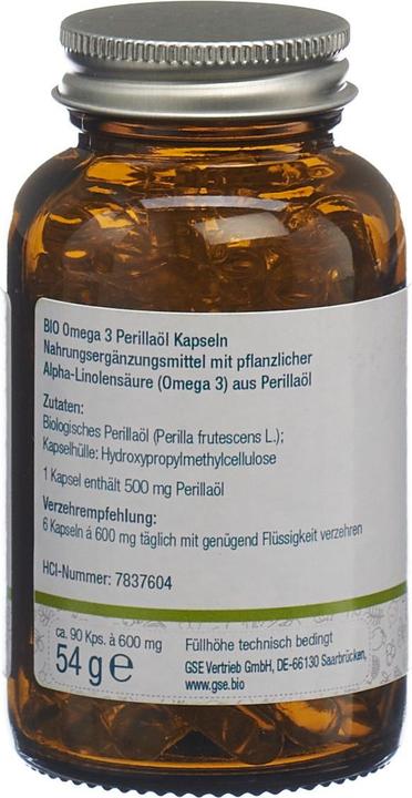 Produktbild GSE Omega 3 Perilla Öl Bio Kaps (90 Stück, Kapseln, 192 g)