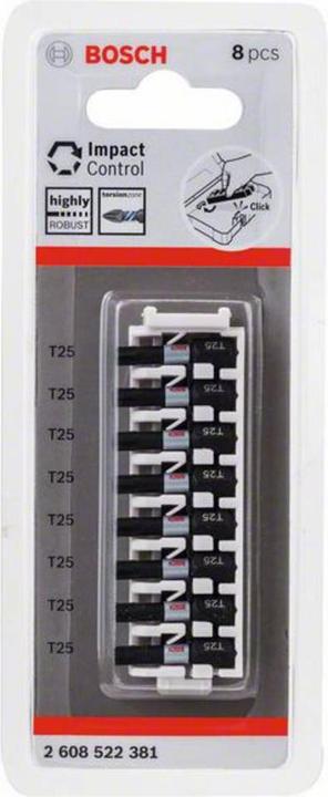 Produktbild Bosch Zubehör PRO Torx Impact Bit, T25, 25 mm, 8-tlg. (Innensechsrund TX M25)