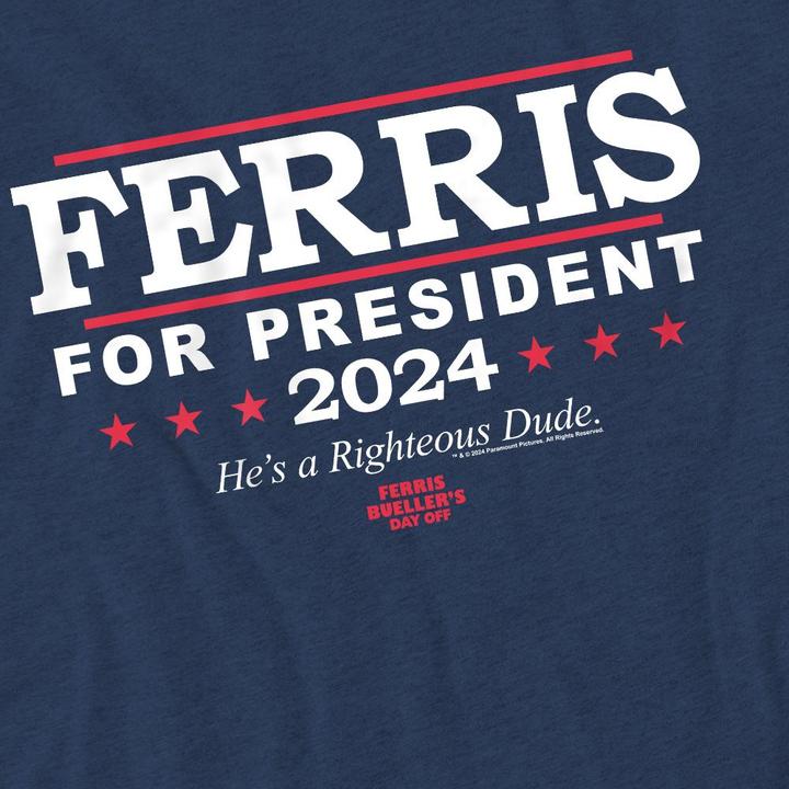 Actual product image Ferris Bueller´s Day Off Unisex Adult Ferris For President T-Shirt (S)