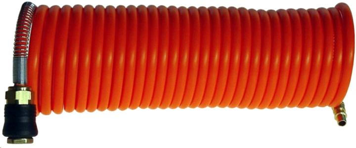 Prebena Spiralschlauch Rilsan orange mit Druckluftkupplung und Stecknippel Länge 75 m