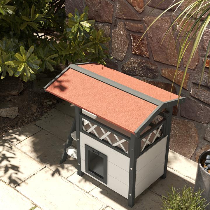 Immagine prodotto PawHut Casa per gatti con scale e tetto (Gatto)