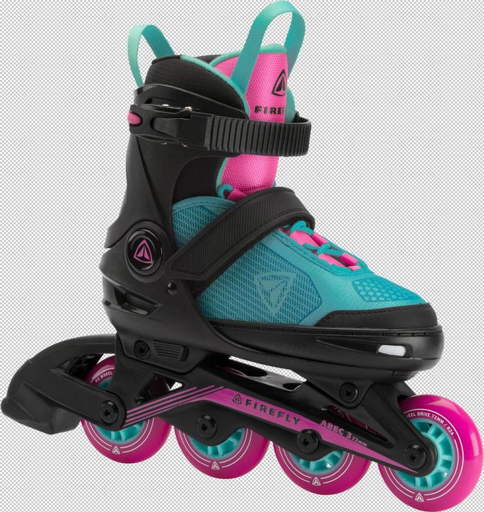Actual product image Firefly Kids inline skate 510 Girl (size: 37.0-40.0 (wheels 76 mm), 901 black/mint/p (37)