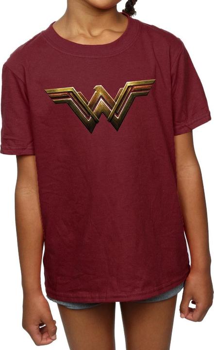 Actual product image Wonder Woman Girls Logo Cotton T-Shirt (152, 158)