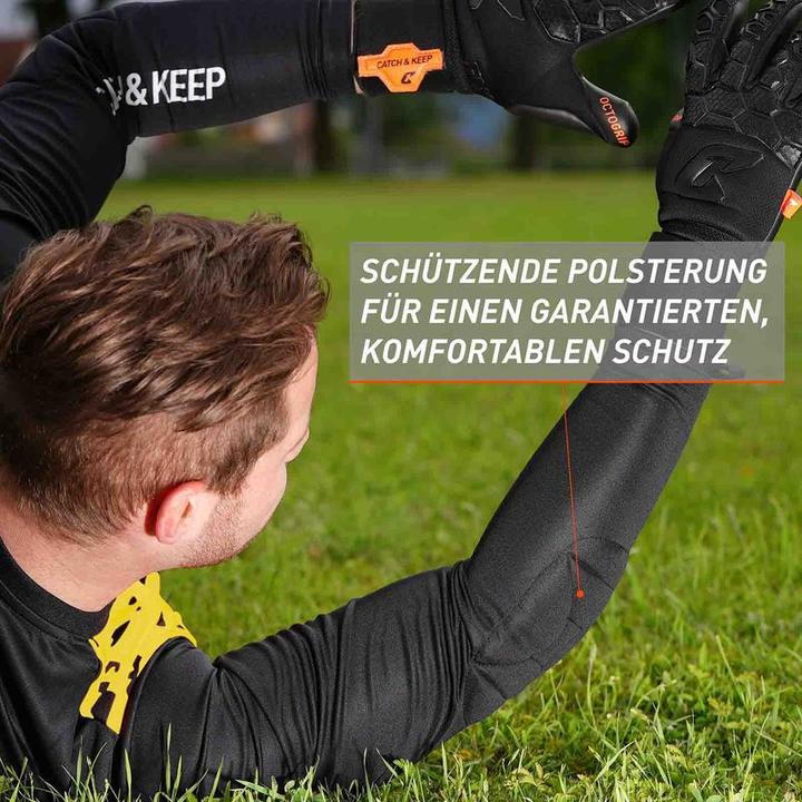 Actual product image Catch & Keep Jersey Protection Goalkeeper Jersey Size S Yellow-Black Football Goalkeeper Shirt Top (S)