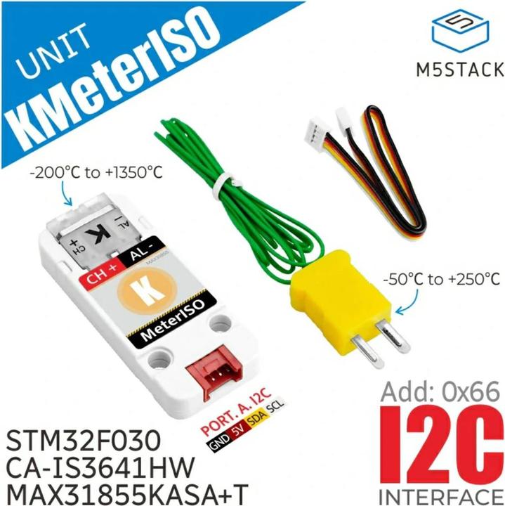 Actual product image M5Stack KMeterISO Unit with thermocouple temperature sensor