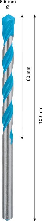 Actual product image Bosch Professional Zubehör Expert CYL-9 MultiConstruction drill, 6.5 x 60 x100 mm, d 5.5 mm (6.5 millimetres)