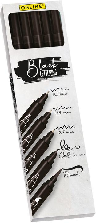 Immagine prodotto Online Black Lettering Set (Nero, 5 x)