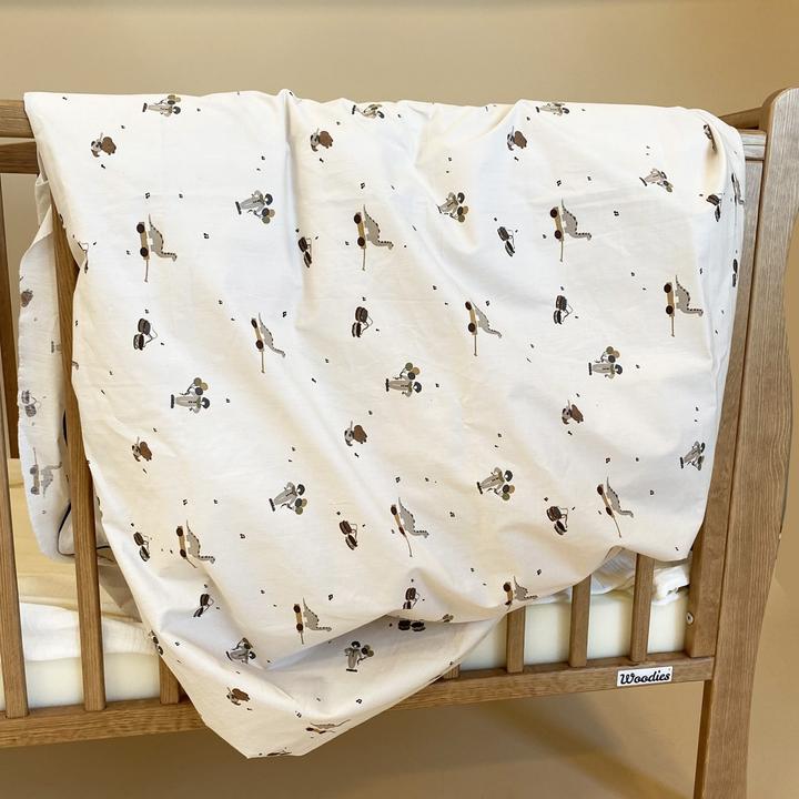 Produktbild Nuuroo Bera baby bed linen - Music Dino (40 x 45 cm)