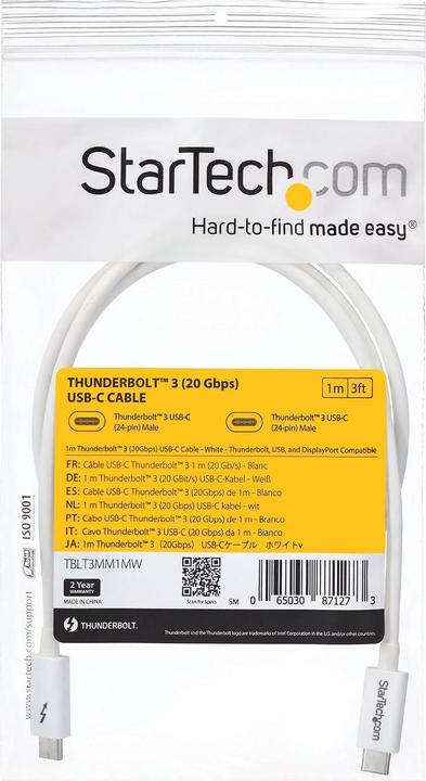 Immagine prodotto StarTech Cavo Thunderbolt 3 1m (1 m, USB 3.1)