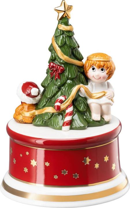 Actual product image Hutschenreuther Music box Christmas carols On the Christmas tree the lights are burning small D.9cm