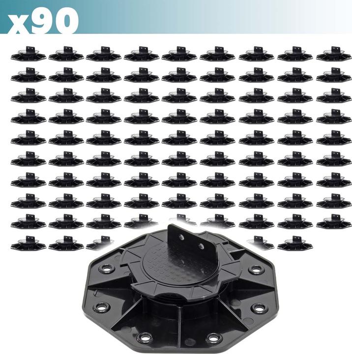 Image du produit XPOtool Plots de terrasse Set 90x Pieds réglables Hauteur 18-25mm 2700kg Lames Dalles Piscine (90 x)