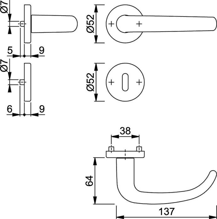 Actual product image Hoppe Handle sets 1301/42KV/42KVS San Francisco (Door handle)