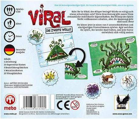 Actual product image Corax Games 1026177 - Viral - Die 2. Welle, board game for 2 - 5 players, ages 12+ (DE extension) (German)