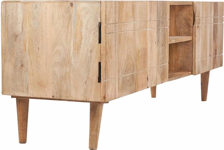 Produktbild Bhp Lowboard Mangoholz MDF 2 Türen 2 Ablagen natur (140 x 40 x 50 cm)