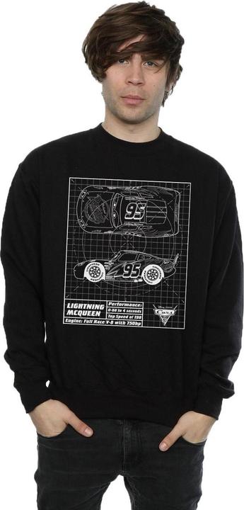 Immagine prodotto Disney Cars Lightning McQueen Blueprint Felpa Uomo (XL)