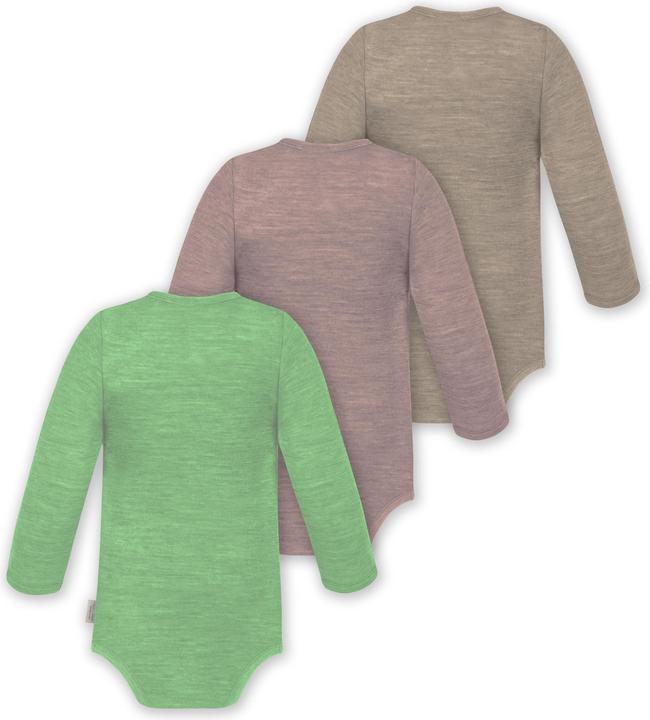 Actual product image Normani 3-pack baby merino bodysuit long sleeve "Auckland" - 9375 (98)