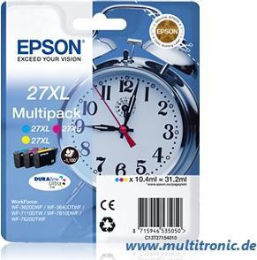 Actual product image Epson 27XL Multipack DuraBrite Ultra (M, C, Y)