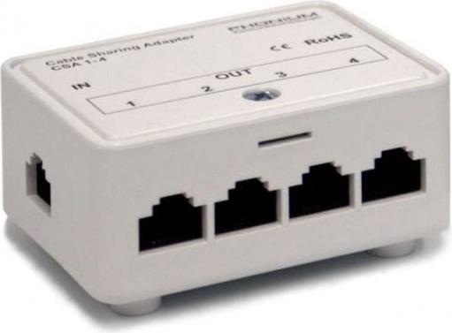 Actual product image Phonium Jack.Box CSA 1-4, cable sharing, 4 x 2 wire