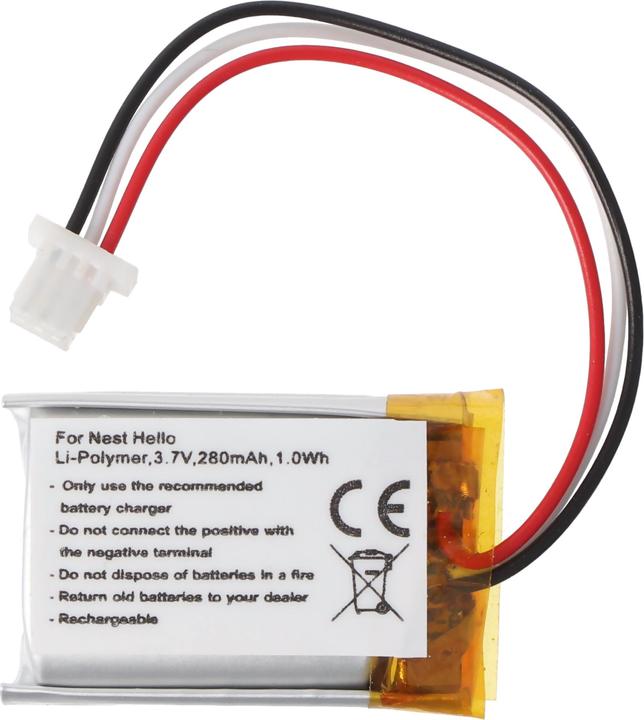 Actual product image XCell Battery suitable for Nest Hello Smart Wi-Fi Video Doorbell, NC5100US, Li-Polymer, 3.7V, 280mAh (1 pcs., 280 mAh)