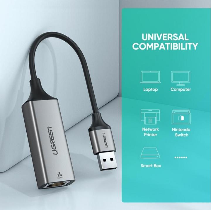 Immagine prodotto Ugreen Adattatore Ethernet (USB, RJ45 Gigabit Ethernet (1x))