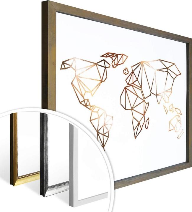 Actual product image Trenddeko Origami World Map - Copper Optics (40 x 30 cm)