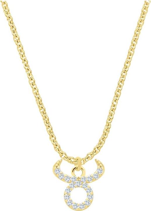 Actual product image Candy Necklace zodiac sign Taurus, 925 sterling silver, gold plated (925 Sterling silver, 18k gold-plated, 42 - 45 cm)