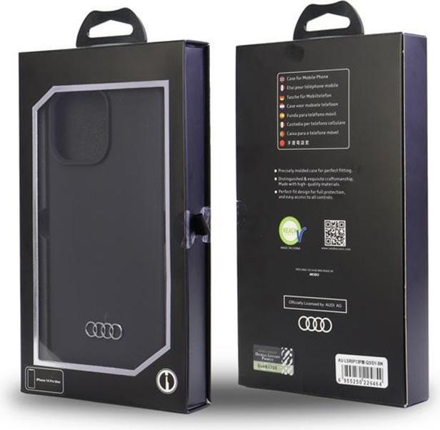 Produktbild Audi Silicone Case iPhone 13 Pro Max 6.7" czarny/black hardcase AU-LSRIP13PM-Q3/D1-BK (Apple iPhone 13 Pro Max)
