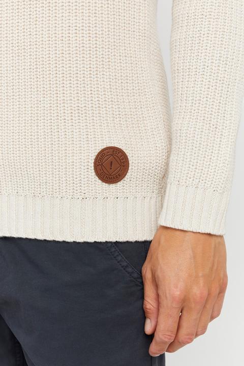 Image du produit Solid Xenox Pull En Grosse Maille À Col Camionneur Pull-Over Pour Homme Avec Col Droit 100% Coton (XL)