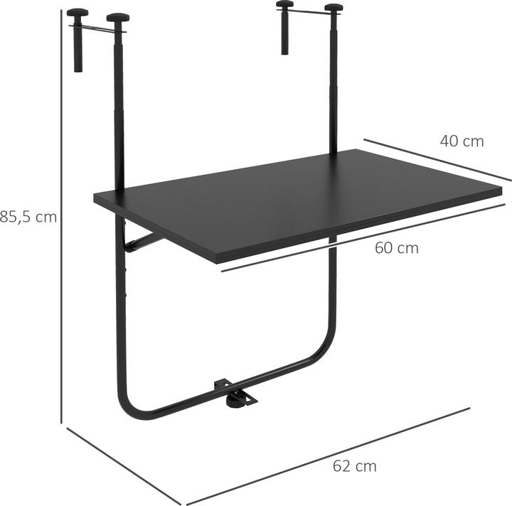 Produktbild Outsunny Balkon-Hängetisch (60 cm)