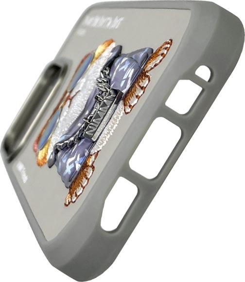 Actual product image Nimmy case iPhone 16 Pro 6.3" gray Glasses Cool Cat (Apple iPhone 16 Pro)