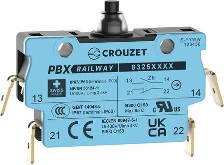 Immagine prodotto Crouzet Microinterruttore, 2A, 1 contatto in scambio, 3,6N, IP67, terminale a connessione rapida, 6,3 x 0,8