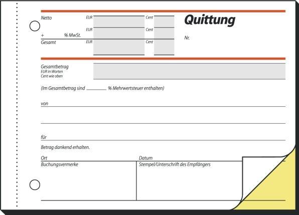 Produktbild Sigel Quittungsblock Papierformat: DIN A6 quer selbstdurchschreibend: Ja (40 x)