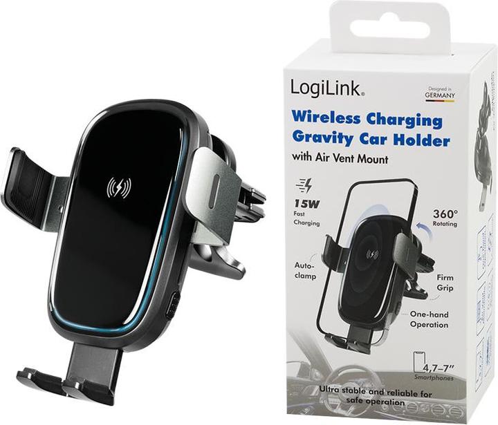 Immagine prodotto LogiLink Base di ricarica wireless per smartphone per la bocchetta dell'aria dell'auto