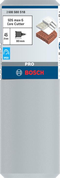 Image du produit Bosch Professional Zubehör PRO SDS max-5 Core Cutter, 45 x 80 x 112 mm (45 mm)