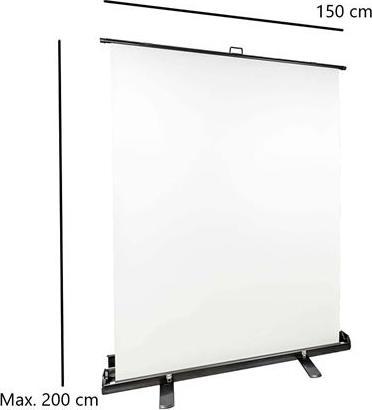 Immagine prodotto Studioking Schermo di fondo Roll-Up FB-150200FW 150x200 cm Bianco (150 cm, 200 cm)