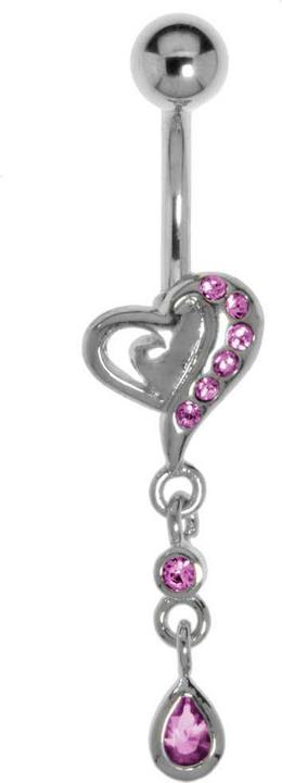 Actual product image Bijouteria Bellypiercing (Crystal, Brass rhodium plated, Surgical steel 316L)