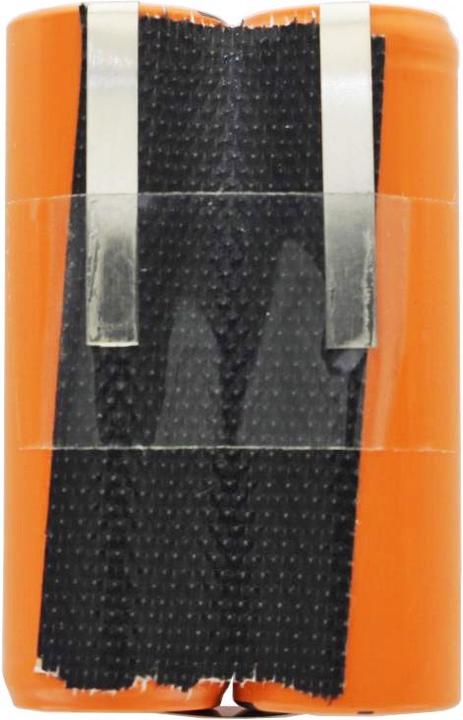 Actual product image Panasonic Battery 2HHR120 for shaver 2.4 volt, with soldering tabs for self-conversion, new: orange instead (1 pcs., 4/5 AA, 1200 mAh)
