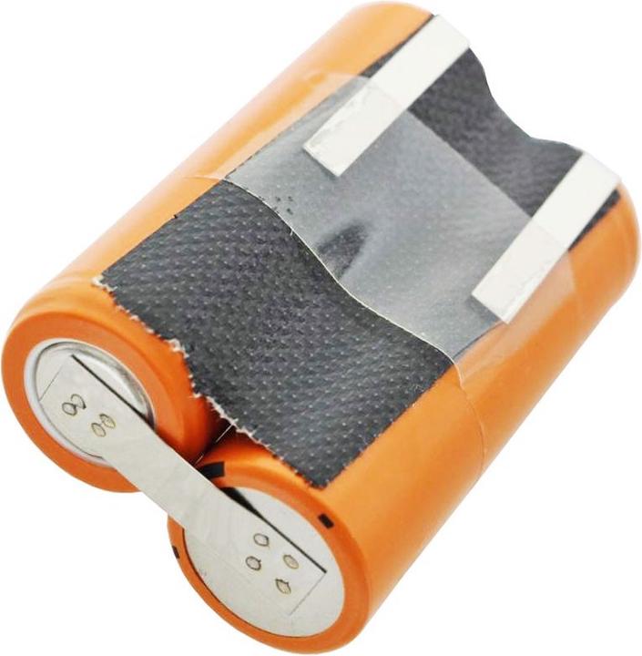Actual product image Panasonic Battery 2HHR120 for shaver 2.4 volt, with soldering tabs for self-conversion, new: orange instead (1 pcs., 4/5 AA, 1200 mAh)